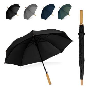 Parapluie bâton 25” en R-PET. Poignée droite, ouverture automatique