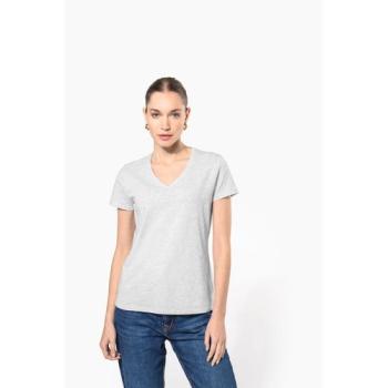 Ladies' short-sleeved V-neck T-shirt