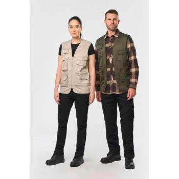 Gilet polycoton multipoches doublé unisexe