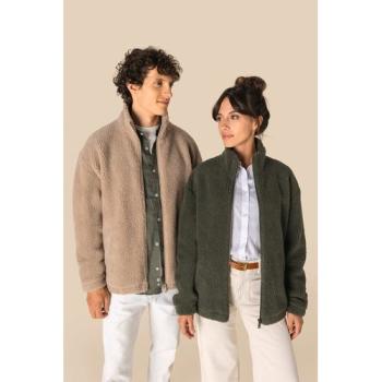 Unisex sherpa dropped shoulders full zip sweatshirt
