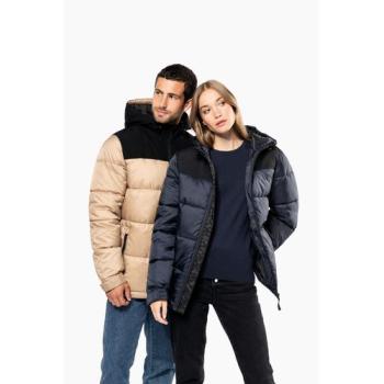 Unisex bi-tone padded jacket with hood