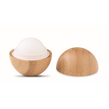 Lip balm in round bamboo case  MO6753-40