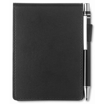 A7 notepad in PU pouch w/pen   MO8554-03