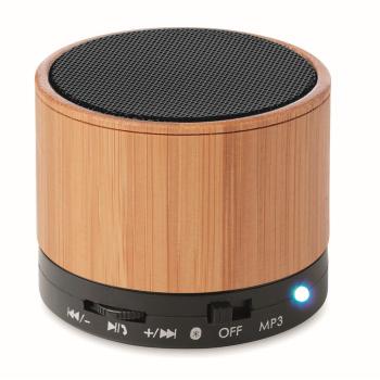 Round Bamboo wireless speaker  MO9608-03