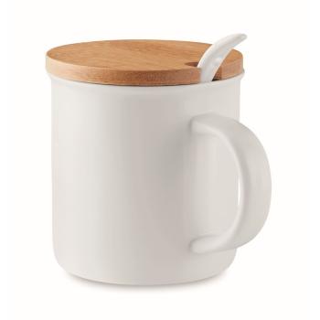 Mug porcelaine avec cuillère   MO9708-06