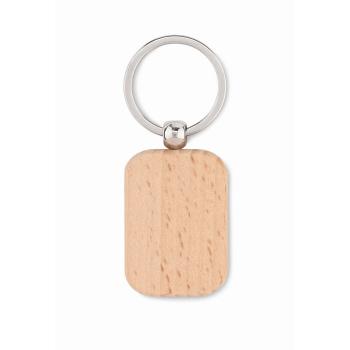 Rectangular wooden key ring    MO9774-40