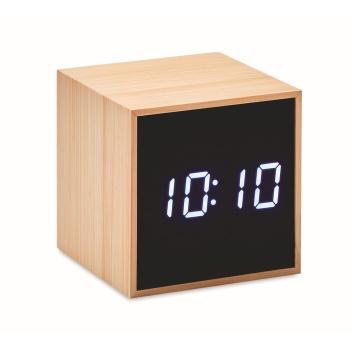 LED alarm clock bamboo casing  MO9922-40