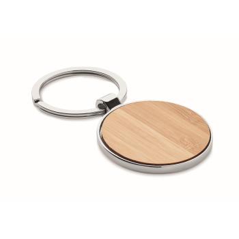 Round key ring metal bamboo    MO9948-40