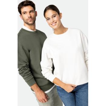 Sweat-shirt écoresponsable à col rond à épaules tombantes molleton gratté unisexe