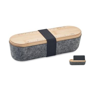 RPET felt pencil case with lid MILE