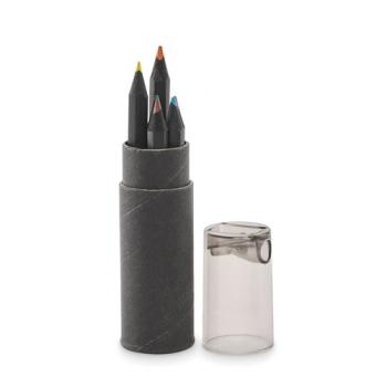 6 black colouring pencils NEGRO