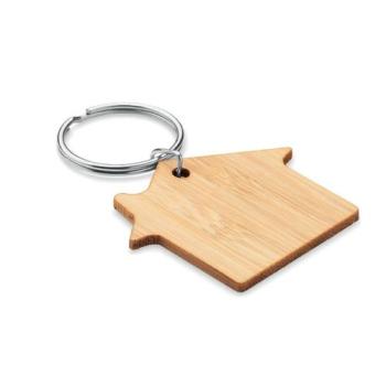 House shaped bamboo key ring HOUSEBOO