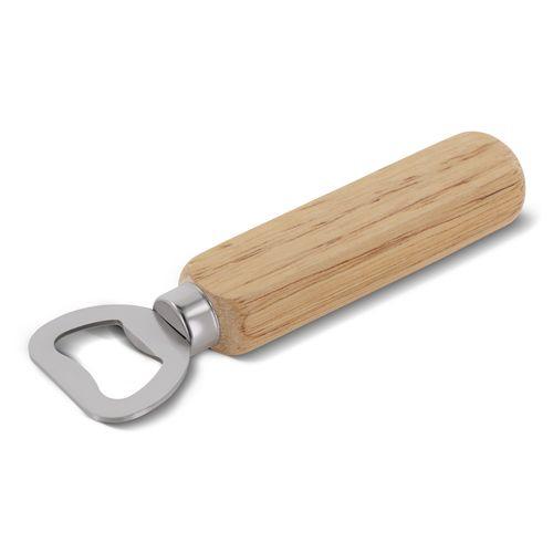 Bottle opener with wooden handle