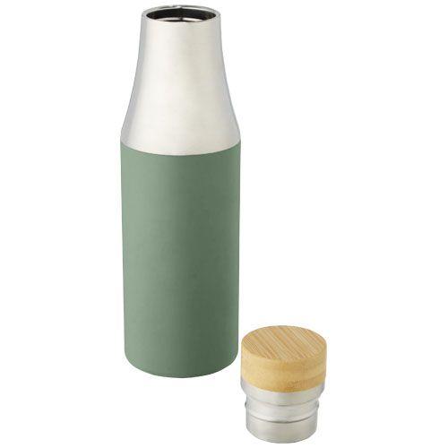 Bouteille Hulan de 540 ml en acier inoxydable avec  cuivre et isolation par le vide avec couvercle en bambou