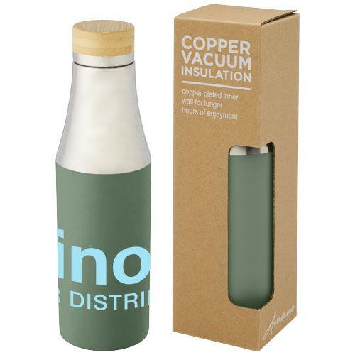 Hulan 540 ml copper vacuum insulated stainless steel bottle with bamboo lid