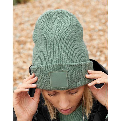 Deep Cuffed Tonal Patch Beanie