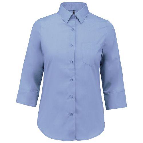 Chemise popeline polycoton manches 3/4 entretien facile femme