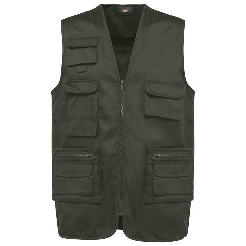 Unisex lined multi-pocket polycotton vest