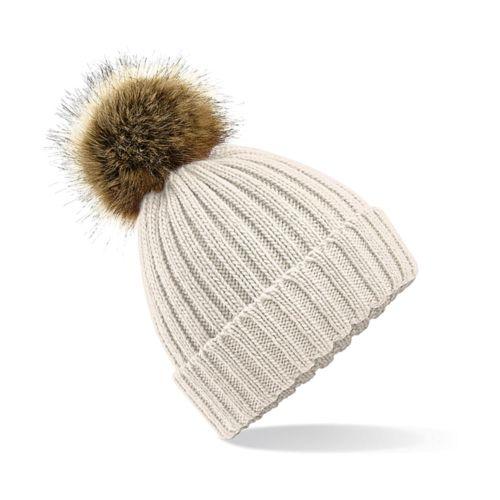 Fur Pop Pom Chunky Beanie