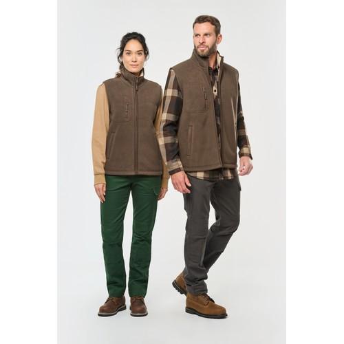 Unisex fleece bodywarmer with sherpa inner