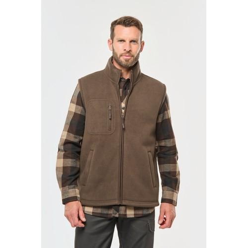 Unisex fleece bodywarmer with sherpa inner