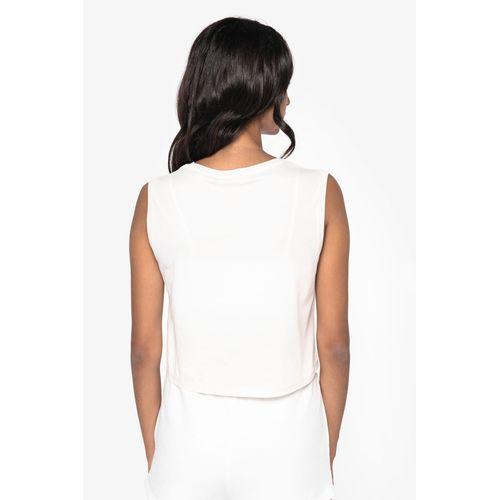 Eco-friendly ladies’ sleeveless crop t-shirt