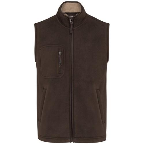 Unisex fleece bodywarmer with sherpa inner
