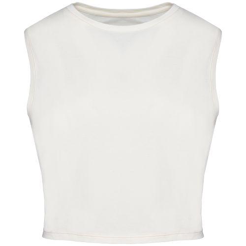 Eco-friendly ladies’ sleeveless crop t-shirt