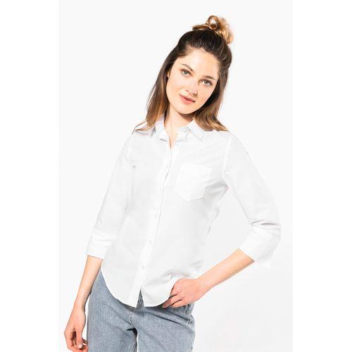 Chemise popeline polycoton manches 3/4 entretien facile femme
