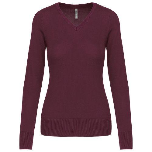 Pull col V femme