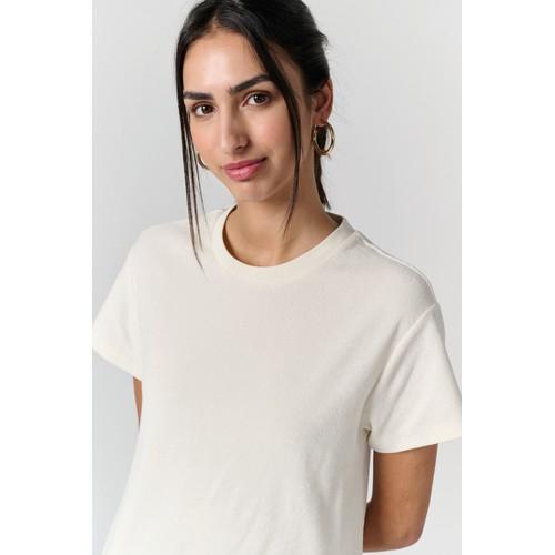 Robe t-shirt écoresponsable en éponge à épaules tombantes femme
