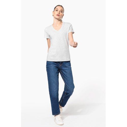 Ladies' short-sleeved V-neck T-shirt