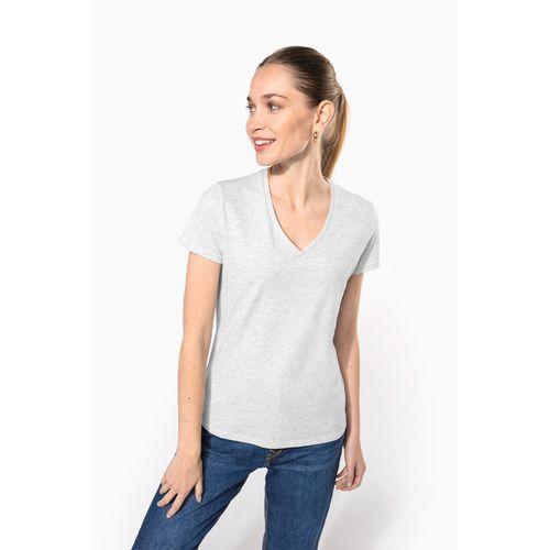 Ladies' short-sleeved V-neck T-shirt