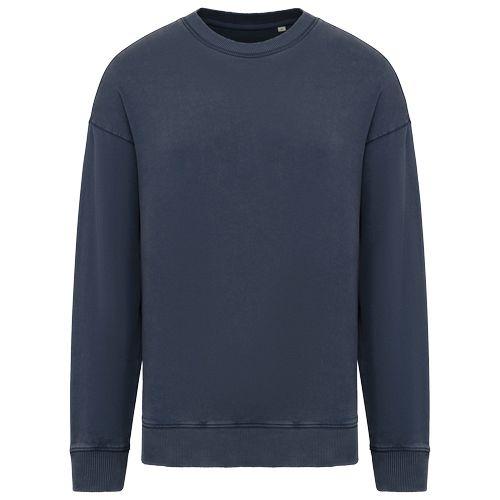 Unisex eco-friendly washed effect oversized crew neck sweatshirt