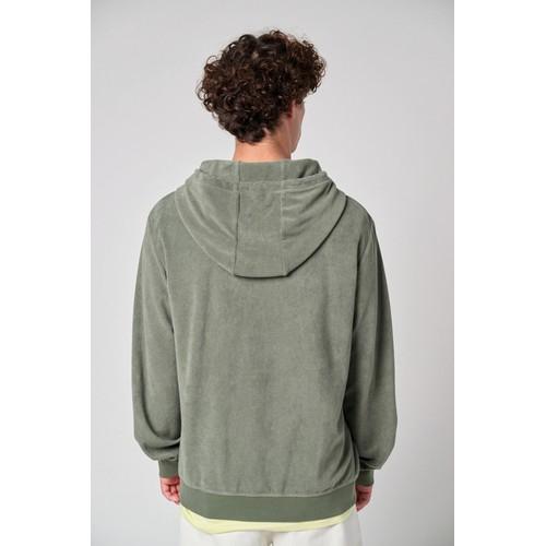 Sweat-shirt écoresponsable en éponge zippé à capuche homme