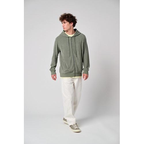 Sweat-shirt écoresponsable en éponge zippé à capuche homme