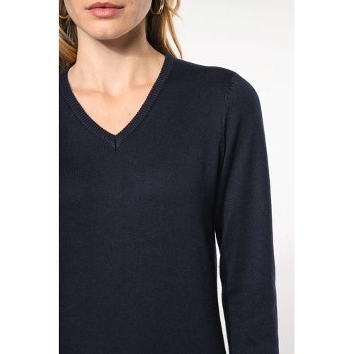 Pull col V femme