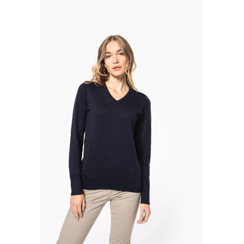 Pull col V femme