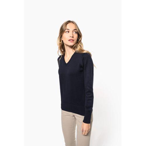 Pull col V femme