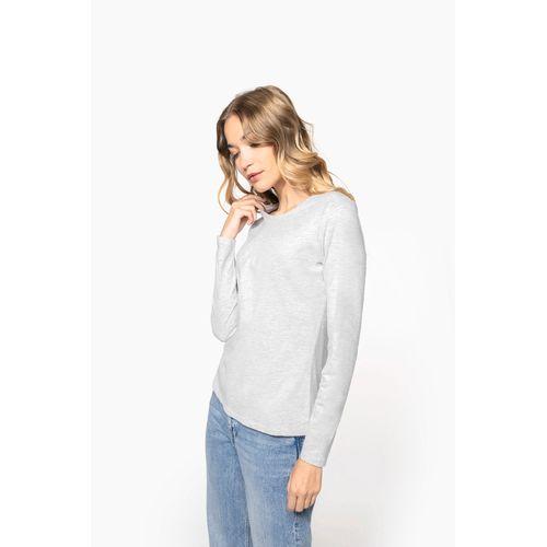 Ladies' long-sleeved crew neck T-shirt