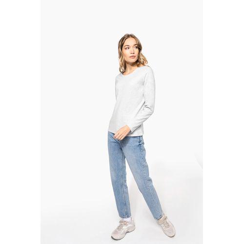 Ladies' long-sleeved crew neck T-shirt