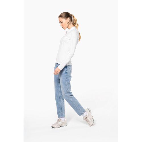 Polo piqué manches longues femme