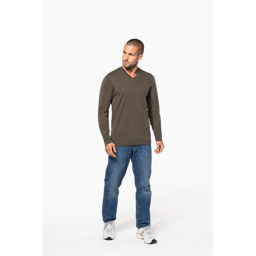 T-shirt col V manches longues homme
