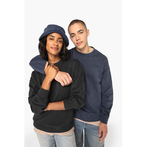 Unisex eco-friendly washed effect oversized crew neck sweatshirt
