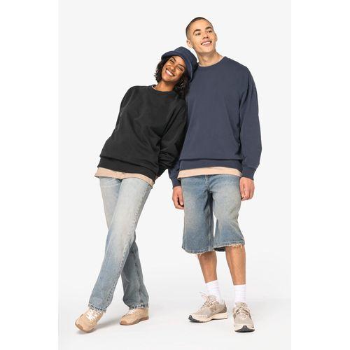 Unisex eco-friendly washed effect oversized crew neck sweatshirt