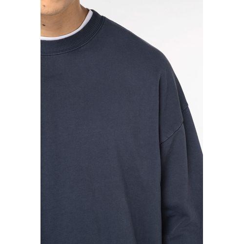 Unisex eco-friendly washed effect oversized crew neck sweatshirt