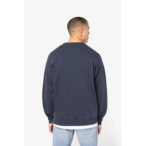 Unisex eco-friendly washed effect oversized crew neck sweatshirt