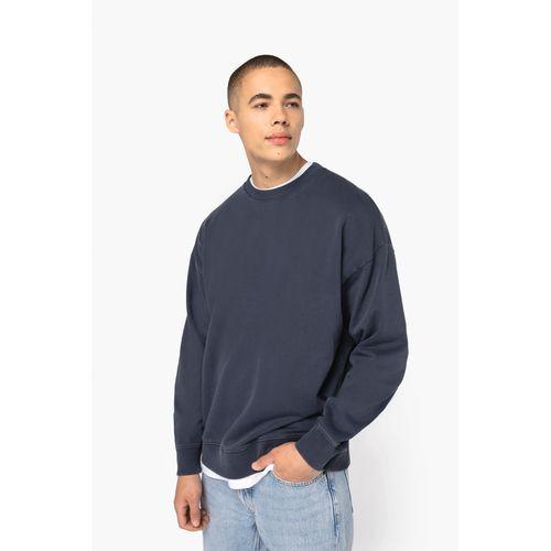 Unisex eco-friendly washed effect oversized crew neck sweatshirt