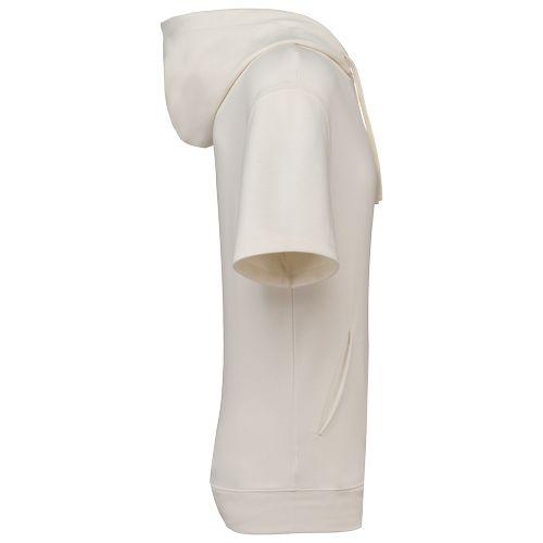 Unisex eco-friendly French Terry short sleeve drop shoulder hooded sweatshirt