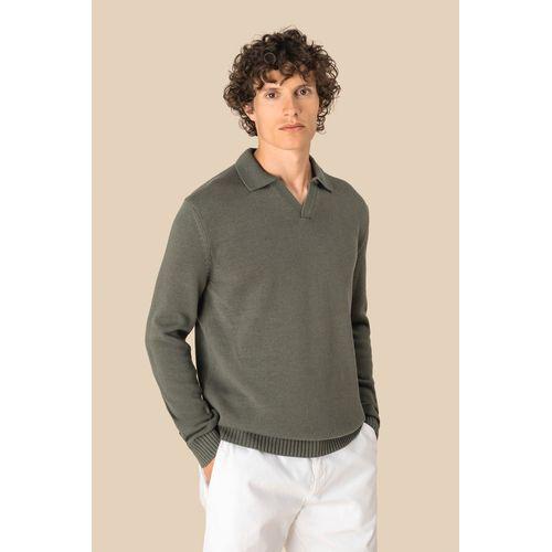 Men's jumper with polo collar